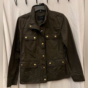 Small J. Crew Women's Olive Downtown Field Jacket 100% Cotton